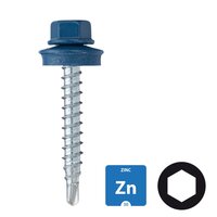 Dakpanplaatschroeven - Verzinkt - 4,8x35mm - Ral 5010 Gentiaanblauw- 100 stuks 