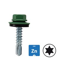 Dakpanplaatschroeven - Verzinkt - 4,8x25mm - Ral 6020 Chroomgroen - 100 stuks 