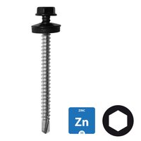 Dakpanplaatschroeven - Verzinkt - 4,8x50mm - Ral 9011 Grafietzwart  - 100 stuks 