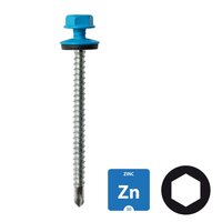 Dakpanplaatschroeven - Verzinkt - 4,8x50mm - Ral 5010 Gentiaanblauw - 100 stuks 