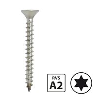 Spaanplaatschroeven - RVS A2 - 3,0x20mm - Torx 10 - Voldraad - 200 stuks