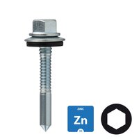 Boorschroeven Boorpunt 5 - verzinkt - 5,5x50mm - neopreenring 16 - 100 stuks