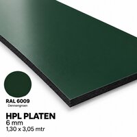 HPL Plaat Exterieur - Dennengroen RAL 6009  - 6mm - 1300 x 3050mm
