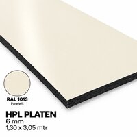 HPL Plaat Exterieur - Parelwit RAL 1013 - 6mm - 1300 x 3050mm